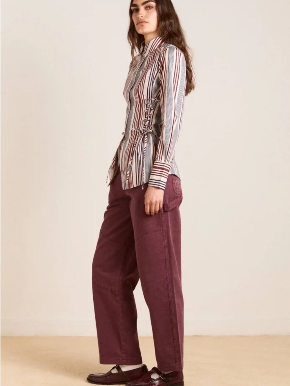 SOLD OUT Damson Madder Drew Wide Leg Burgundy / Plum Jeans - New with Tags